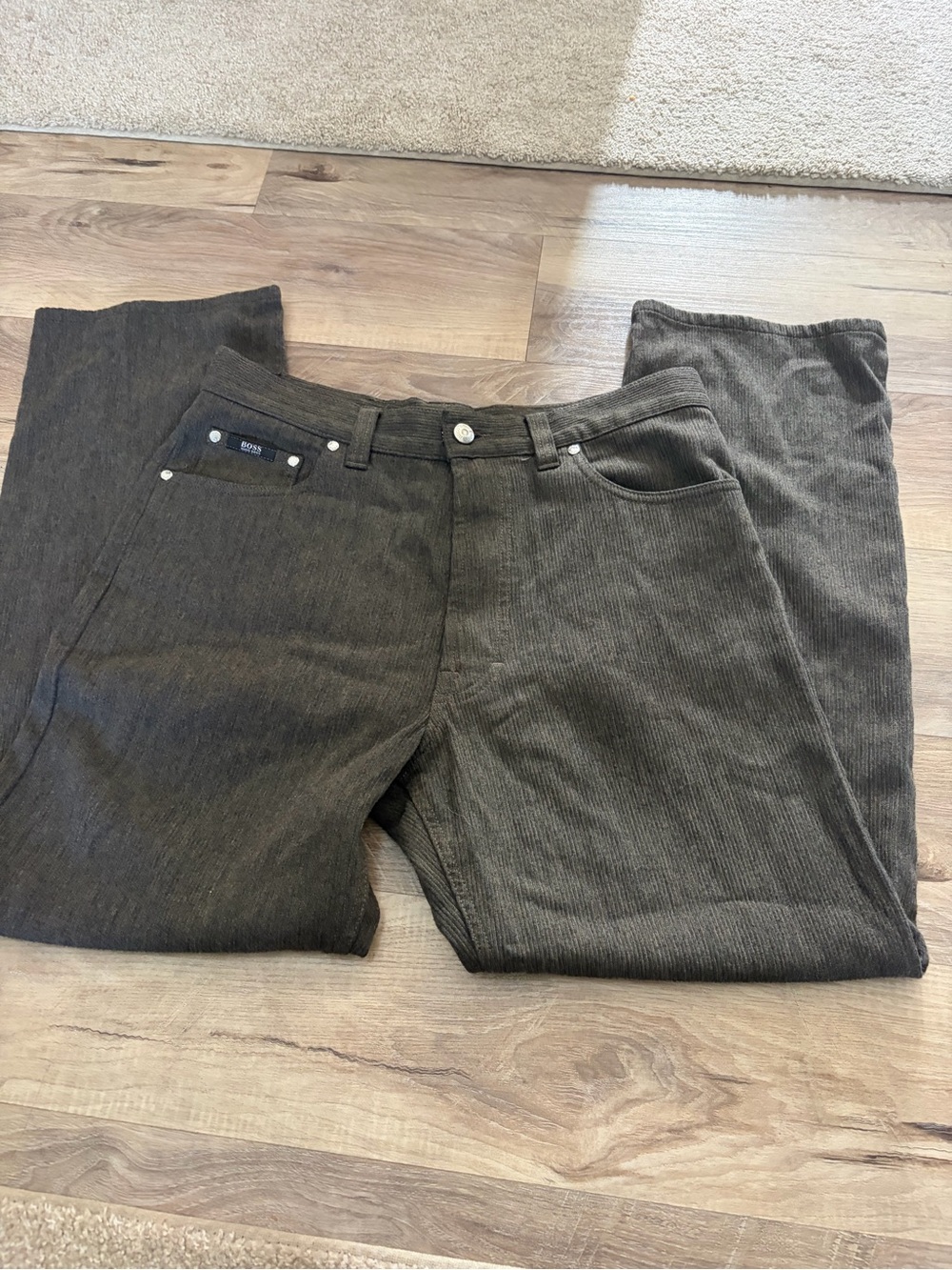 Vintage 90s HUGO BOSS Select Line Alabama Wool Corduroy Trousers See measurement